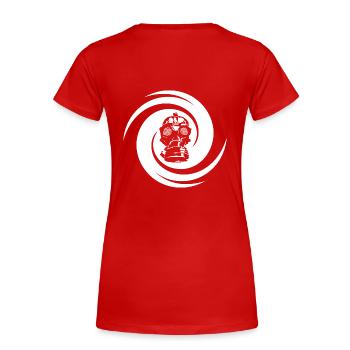 Gas Mask - Freetekno - Frauen Premium Bio T-Shirt - Rot - Hinten - Mia (176cm)