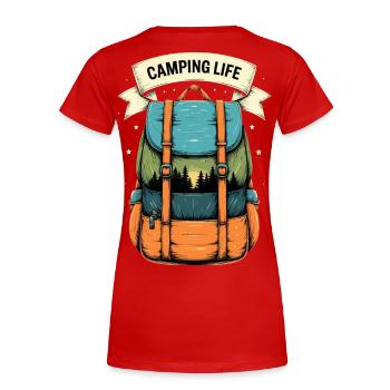 Camping Life Adventure Chemise à dos - T-shirt bio Premium Femme - rouge - Dos - Mia (176cm)