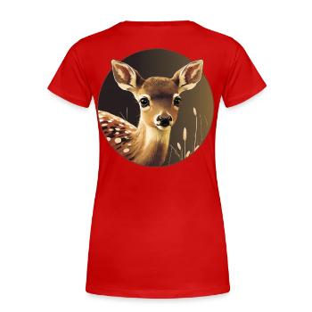 Reh Rehkitz Waldtiere - Frauen Premium Bio T-Shirt - Rot - Hinten - Mia (176cm)