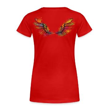 Wing - Women's Premium Organic T-Shirt - red - Back - Mia (176cm)