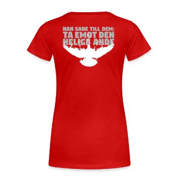 Receive Comforter - Swedish - Women's Premium Organic T-Shirt - red - Back - Mia (176cm)