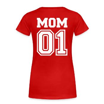 Mom 01 - Women's Premium Organic T-Shirt - red - Back - Mia (176cm)