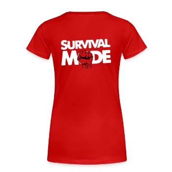 Survival Mode - Frauen Premium Bio T-Shirt - Rot - Hinten - Mia (176cm)