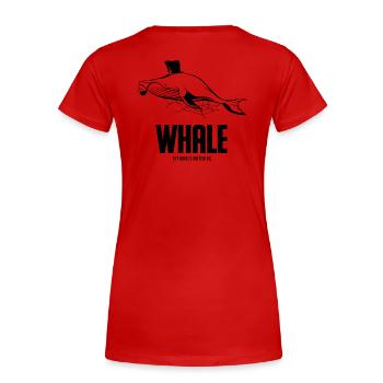 THE WHALE – black - Frauen Premium Bio T-Shirt - Rot - Hinten - Mia (176cm)