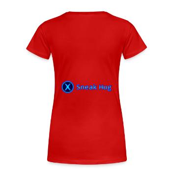 Sneak Hug / Surprise Hug - Women's Premium Organic T-Shirt - red - Back - Mia (176cm)