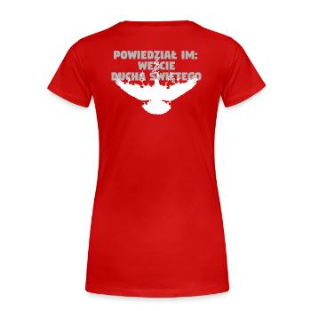 Receive Comforter - Polish - Women's Premium Organic T-Shirt - red - Back - Mia (176cm)