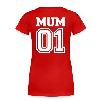 Mum 01 - Women's Premium Organic T-Shirt - red - Back - Mia (176cm)