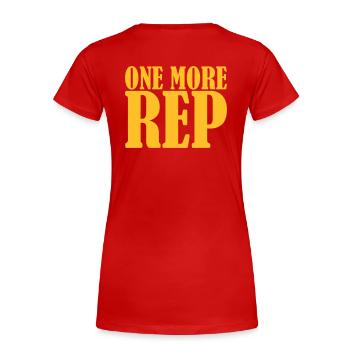One More Rep - T-shirt bio Premium Femme - rouge - Dos - Mia (176cm)