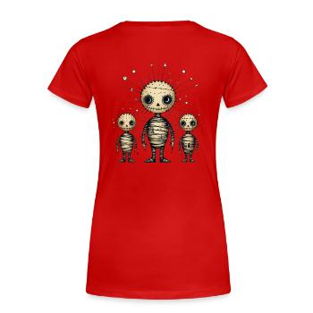 Style de poupée vaudou mystique pour une élégance urbaine - T-shirt bio Premium Femme - rouge - Dos - Mia (176cm)