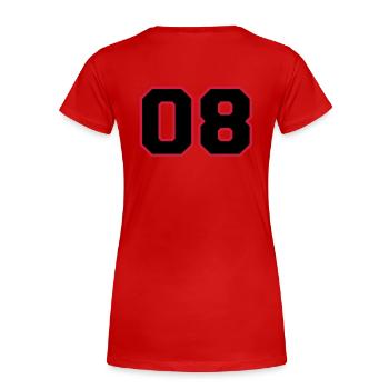 number08 - Women's Premium Organic T-Shirt - red - Back - Mia (176cm)
