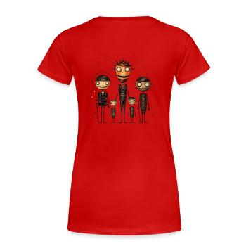 Mode créative et mystique - Famille de poupées vaudou - T-shirt bio Premium Femme - rouge - Dos - Mia (176cm)