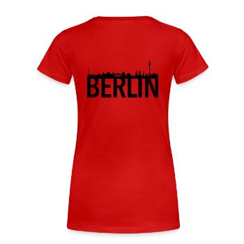 Skyline de Berlin - T-shirt bio Premium Femme - rouge - Dos - Mia (176cm)