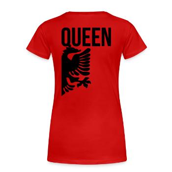 Queen albo - Frauen Premium Bio T-Shirt - Rot - Hinten - Mia (176cm)