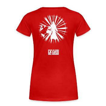 Licht der Welt - Italienisch - Frauen Premium Bio T-Shirt - Rot - Hinten - Mia (176cm)
