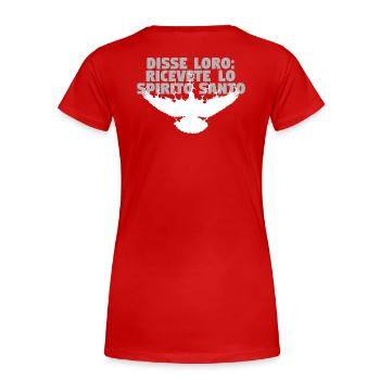 Receive Comforter - Italian - Women's Premium Organic T-Shirt - red - Back - Mia (176cm)