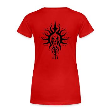 Spirituelle Santeria Kunst Illustration aus Cuba - Frauen Premium Bio T-Shirt - Rot - Hinten - Mia (176cm)
