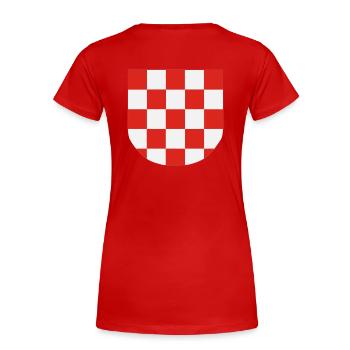 croatia sahovnica SAMO http://WWW.CROATIAN-TEAM.de - Frauen Premium Bio T-Shirt - Rot - Hinten - Mia (176cm)