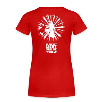 Licht der Welt - Niederländisch - Frauen Premium Bio T-Shirt - Rot - Hinten - Mia (176cm)