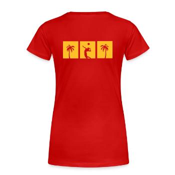 Beachvolleyball,volleyball,beach,netz,strand,sonne - Frauen Premium Bio T-Shirt - Rot - Hinten - Mia (176cm)