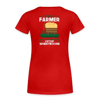 Farmer agriculture gift - Women's Premium Organic T-Shirt - red - Back - Mia (176cm)