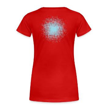 dotted round background light blue - Women's Premium Organic T-Shirt - red - Back - Mia (176cm)