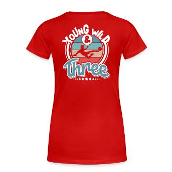 Football 3 ans Enfants Anniversaire d’enfant - T-shirt bio Premium Femme - rouge - Dos - Mia (176cm)