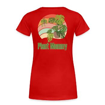Plant Mommy Vintage Pflanzen Geschenk Pflanzenmama - Frauen Premium Bio T-Shirt - Rot - Hinten - Mia (176cm)