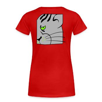 Cat - Women's Premium Organic T-Shirt - red - Back - Mia (176cm)