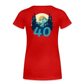 40 years in the mountains. Birthday Gift - Women's Premium Organic T-Shirt - red - Back - Mia (176cm)