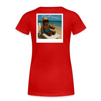 Me all summer - Chill Mode - Frauen Premium Bio T-Shirt - Rot - Hinten - Mia (176cm)
