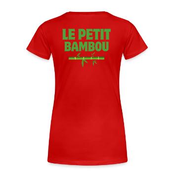 zen, méditation, le petit bambou - T-shirt bio Premium Femme - rouge - Dos - Mia (176cm)