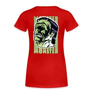 Universal Monsters Frankenstein's Monster - Frauen Premium Bio T-Shirt - Rot - Hinten - Mia (176cm)