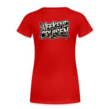 Weekend Cruisen Camouflage für Auto Fans - Frauen Premium Bio T-Shirt - Rot - Hinten - Mia (176cm)