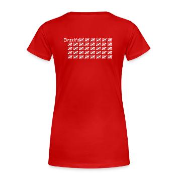 Cas individuel blanc - T-shirt bio Premium Femme - rouge - Dos - Mia (176cm)