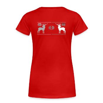 Noël, Renne - T-shirt bio Premium Femme - rouge - Dos - Mia (176cm)