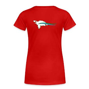 Thurgau Kanton Umriss mit Welle - Frauen Premium Bio T-Shirt - Rot - Hinten - Mia (176cm)