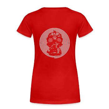 Gasmaske Spirale - Frauen Premium Bio T-Shirt - Rot - Hinten - Mia (176cm)