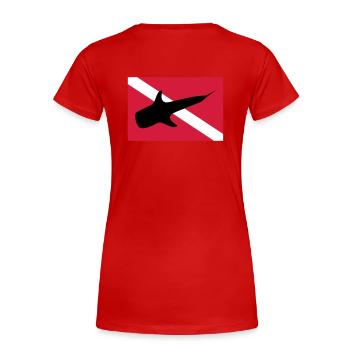 Walhai - Frauen Premium Bio T-Shirt - Rot - Hinten - Mia (176cm)