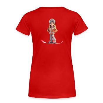 Snowboard Girl - Women's Premium Organic T-Shirt - red - Back - Mia (176cm)