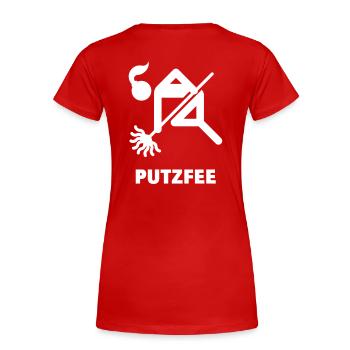 Putzfee / Putzfrau - Frauen Premium Bio T-Shirt - Rot - Hinten - Mia (176cm)