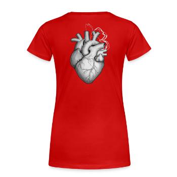 Heart with Butterfly Aesthetic - Women's Premium Organic T-Shirt - red - Back - Mia (176cm)