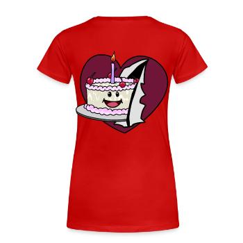 Herz Geburtstag Torte Glückwunsch Kuchen Gebäck - Frauen Premium Bio T-Shirt - Rot - Hinten - Mia (176cm)