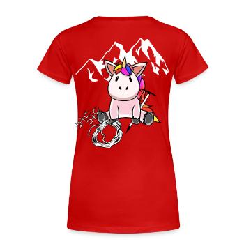 Licorne Montagne Sports Escalade Sommets Montagnes en plein air - T-shirt bio Premium Femme - rouge - Dos - Mia (176cm)