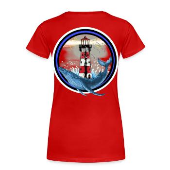 Poisson mammifère marin Baleine Poisson Phare Nautique - T-shirt bio Premium Femme - rouge - Dos - Mia (176cm)