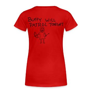 buffy's patrol - T-shirt bio Premium Femme - rouge - Dos - Mia (176cm)