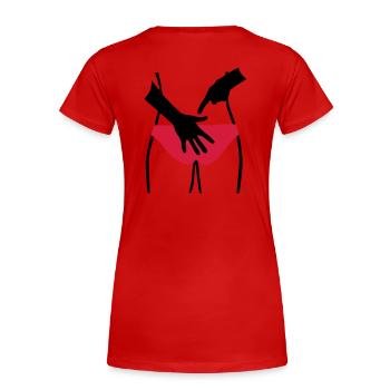 Beachvolleyball - Frauen Premium Bio T-Shirt - Rot - Hinten - Mia (176cm)