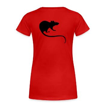 Ratte Maus Nager Nagetier Rattus Wanderratte tier - Frauen Premium Bio T-Shirt - Rot - Hinten - Mia (176cm)
