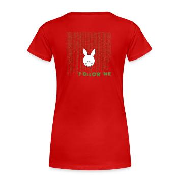 white rabbit - Women's Premium Organic T-Shirt - red - Back - Mia (176cm)
