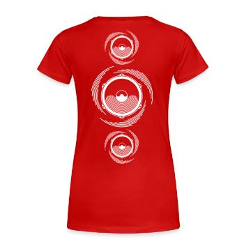 Spiral Sound Bass Speaker - Women's Premium Organic T-Shirt - red - Back - Mia (176cm)