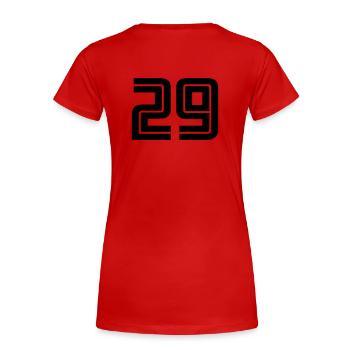 29 - T-shirt bio Premium Femme - rouge - Dos - Mia (176cm)